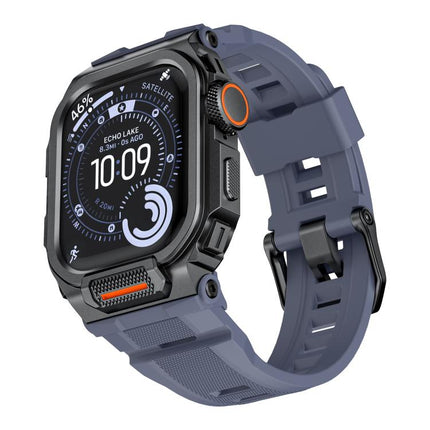 Vibrant Zinc Alloy Cover Integrated Silicone Watch Band, For Apple Watch Series 11 / 10 46mm - DealBuddy
