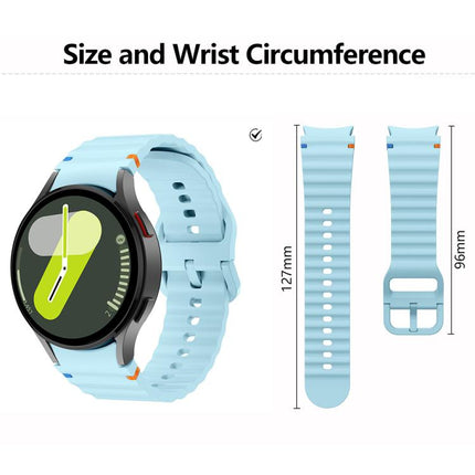 Wave Stitching Silicone Watch Band with 3D Curved Film, For Samsung Galaxy Watch FE 40mm, For Samsung Galaxy Watch7 44mm, For Samsung Galaxy Watch7 40mm, For Samsung Galaxy Watch6 Classic 47mm - DealBuddy