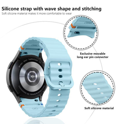 Wave Stitching Silicone Watch Band with 3D Curved Film, For Samsung Galaxy Watch6 44mm, For Samsung Galaxy Watch6 40mm, For Samsung Galaxy Watch6 Classic 43mm, For Samsung Galaxy Watch5 44mm - DealBuddy