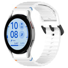 Wavy Grain Stitched Black Buckle Silicone Watch Band, For Samsung Galaxy Watch FE 40mm, For Samsung Galaxy Watch 7 40 / 44mm, For Samsung Galaxy Watch 6 Classic 43 / 47mm, For Samsung Galaxy Watch 6 40 / 44mm - DealBuddy
