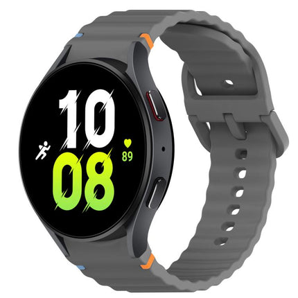 Wavy Grain Stitched Quick Release Silicone Watch Band, For Samsung Galaxy Watch 5 Golf Edition, For Samsung Galaxy Watch 5 44mm, For Samsung Galaxy Watch 5 Pro 45mm, For Samsung Galaxy Watch 5 40mm - DealBuddy