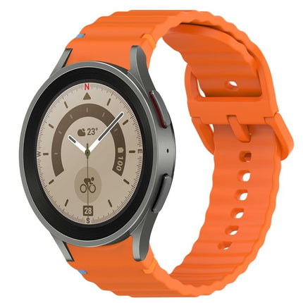Wavy Grain Stitched Quick Release Silicone Watch Band, For Samsung Galaxy Watch 5 Golf Edition, For Samsung Galaxy Watch 5 44mm, For Samsung Galaxy Watch 5 Pro 45mm, For Samsung Galaxy Watch 5 40mm - DealBuddy