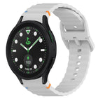 Wavy Grain Stitched Quick Release Silicone Watch Band, For Samsung Galaxy Watch 5 Golf Edition, For Samsung Galaxy Watch 5 44mm, For Samsung Galaxy Watch 5 Pro 45mm, For Samsung Galaxy Watch 5 40mm - DealBuddy