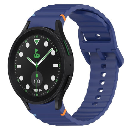 Wavy Grain Stitched Quick Release Silicone Watch Band, For Samsung Galaxy Watch 5 Golf Edition, For Samsung Galaxy Watch 5 44mm, For Samsung Galaxy Watch 5 Pro 45mm, For Samsung Galaxy Watch 5 40mm - DealBuddy