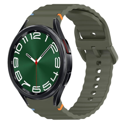 Wavy Grain Stitched Quick Release Silicone Watch Band, For Samsung Galaxy Watch 6 44mm, For Samsung Galaxy Watch 6 40mm, For Samsung Galaxy Watch 6 Classic 43mm, For Samsung Galaxy Watch 5 Pro Golf Edition - DealBuddy