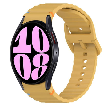 Wavy Grain Stitched Quick Release Silicone Watch Band, For Samsung Galaxy Watch 6 44mm, For Samsung Galaxy Watch 6 40mm, For Samsung Galaxy Watch 6 Classic 43mm, For Samsung Galaxy Watch 5 Pro Golf Edition - DealBuddy