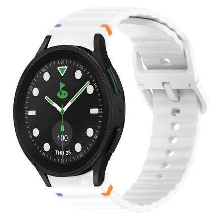 Wavy Grain Stitched Quick Release Silicone Watch Band, For Samsung Galaxy Watch 6 44mm, For Samsung Galaxy Watch 6 40mm, For Samsung Galaxy Watch 6 Classic 43mm, For Samsung Galaxy Watch 5 Pro Golf Edition - DealBuddy
