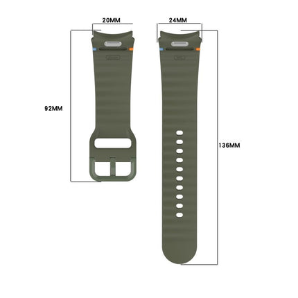 Wavy Grain Stitched Quick Release Silicone Watch Band, For Samsung Galaxy Watch FE 40mm, For Samsung Galaxy Watch 7 44mm, For Samsung Galaxy Watch 7 40mm, For Samsung Galaxy Watch 6 Classic 47mm - DealBuddy