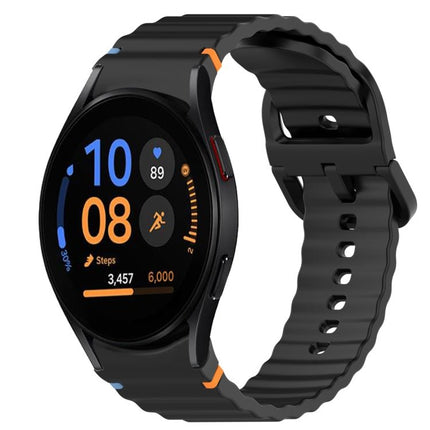 Wavy Grain Stitched Quick Release Silicone Watch Band, For Samsung Galaxy Watch FE 40mm, For Samsung Galaxy Watch 7 44mm, For Samsung Galaxy Watch 7 40mm, For Samsung Galaxy Watch 6 Classic 47mm - DealBuddy
