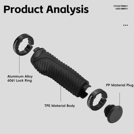 WEST BIKING 1pair TPE Soft Anti - Slip Mountain Bike Handlebar Grips Ergonomic Comfort for Road & MTB Cycling - DealBuddy
