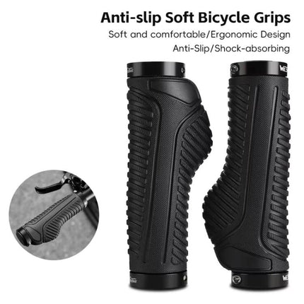WEST BIKING 1pair TPE Soft Anti - Slip Mountain Bike Handlebar Grips Ergonomic Comfort for Road & MTB Cycling - DealBuddy