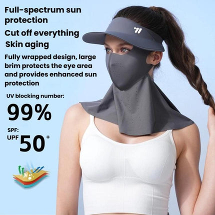 WEST BIKING 3 In 1 UV - Protective Cooling Mesh Breathable Detachable Sun Hat Face Mask Neck Scarf - DealBuddy