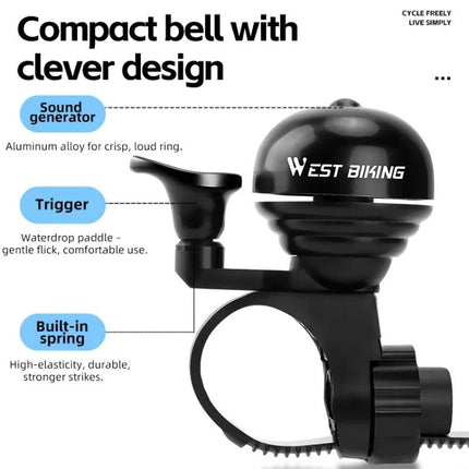 WEST BIKING Bicycle Bell Cycling Aluminum Alloy Warning Horn - DealBuddy