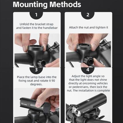 WEST BIKING Bicycle High - Brightness Rechargeable Headlight With Power Reminder Rotatable Function - DealBuddy