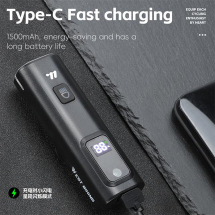 WEST BIKING Bicycle Waterproof TYPE - C Rechargeable High - Brightness Headlight - DealBuddy