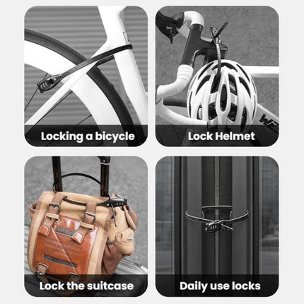 WEST BIKING Bicycle/Motorcycle Helmet Anti - Theft Portable Combination Cable Tie Lock - DealBuddy