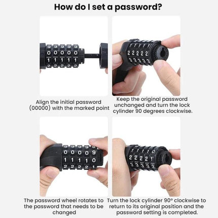 WEST BIKING Extended Portable Bicycle Steel Cable Anti - Theft Combination Lock - DealBuddy