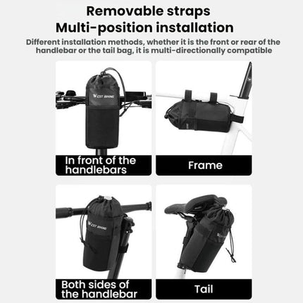 WEST BIKING Handlebar Seatpost Water Bottle Storage Bag For Cycling - DealBuddy