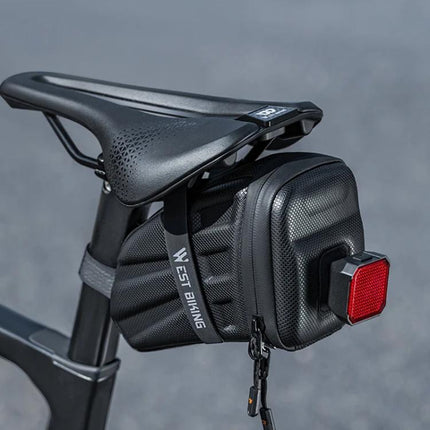 WEST BIKING Hard Shell Bike Saddle Bag Cycling Seat Pack with Reflective Strips & Tail Light Mount - DealBuddy