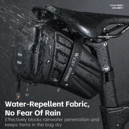 WEST BIKING Hard Shell Bike Saddle Bag Cycling Seat Pack with Reflective Strips & Tail Light Mount - DealBuddy