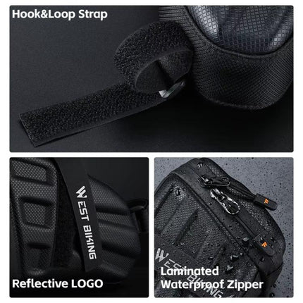 WEST BIKING Hard Shell Bike Saddle Bag Cycling Seat Pack with Reflective Strips & Tail Light Mount - DealBuddy