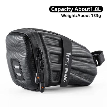 WEST BIKING Hard Shell Bike Saddle Bag Cycling Seat Pack with Reflective Strips & Tail Light Mount - DealBuddy