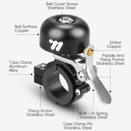 WEST BIKING Mountain Bike Bell Vintage Copper Bicycle Bell - DealBuddy