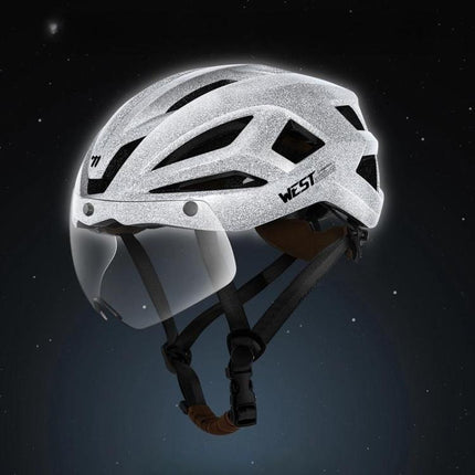 WEST BIKING Reflective Night Riding Bike Helmet with Magnetic Visor Lightweight & Breathable Unisex Cycling Helmet - DealBuddy