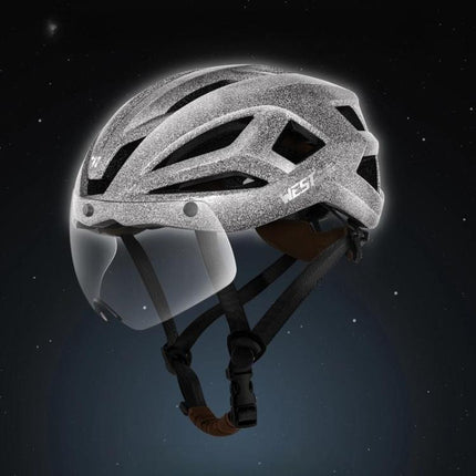 WEST BIKING Reflective Night Riding Bike Helmet with Magnetic Visor Lightweight & Breathable Unisex Cycling Helmet - DealBuddy