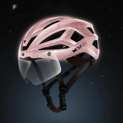 WEST BIKING Reflective Night Riding Bike Helmet with Magnetic Visor Lightweight & Breathable Unisex Cycling Helmet - DealBuddy