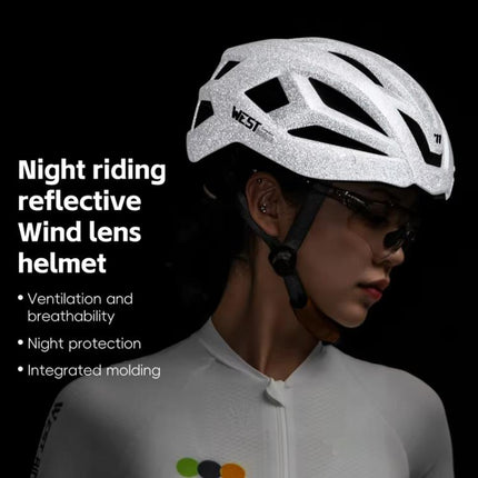 WEST BIKING Reflective Night Riding Bike Helmet with Magnetic Visor Lightweight & Breathable Unisex Cycling Helmet - DealBuddy