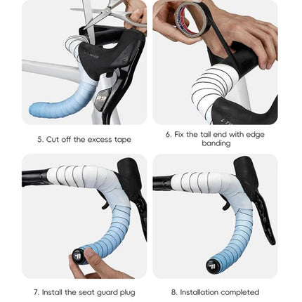 WEST BIKING Road Bike Handlebar Tape Ultra - Lightweight PU Gradient Cycling Bar Wrap Non - Slip Sweatproof Grip - DealBuddy