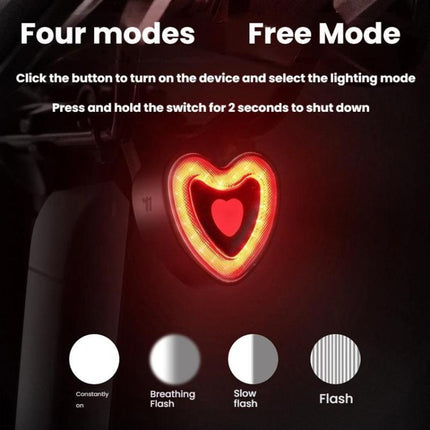 WEST BIKING Smart Heart Taillight With Cycling Brake Sensor Warning Light - DealBuddy