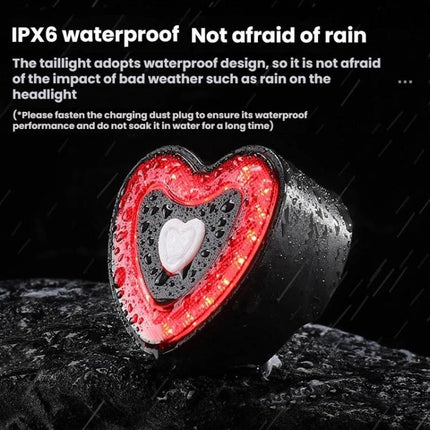 WEST BIKING Smart Heart Taillight With Cycling Brake Sensor Warning Light - DealBuddy