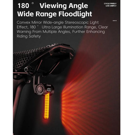 WEST BIKING Smart Sensor Bike Tail Light, 180 - degree Wide Angle, IPX4 Waterproof, Dynamic LED Effects with Battery Display - DealBuddy