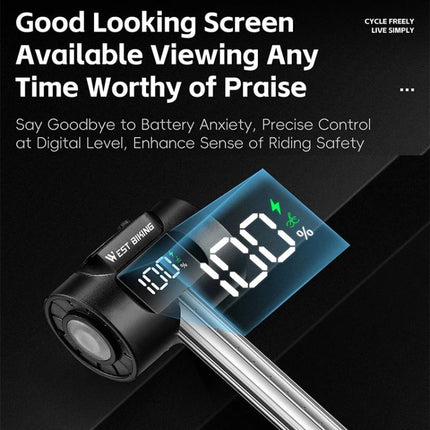 WEST BIKING Smart Sensor Bike Tail Light, 180 - degree Wide Angle, IPX4 Waterproof, Dynamic LED Effects with Battery Display - DealBuddy