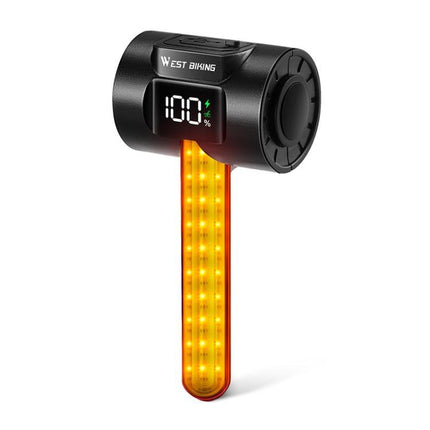 WEST BIKING Smart Sensor Bike Tail Light, 180 - degree Wide Angle, IPX4 Waterproof, Dynamic LED Effects with Battery Display - DealBuddy