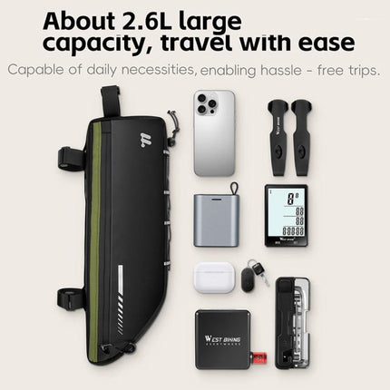 WEST BIKING YP0707415 Bicycle Top Tube Bag Mountain Road Bikes Large Capacity Front Tube Bag - DealBuddy
