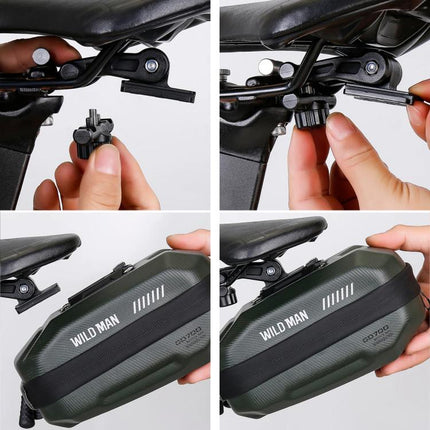 WILD MAN GD700 Mountain Bicycle EVA Hard Shell Bag Bike Seat Bag - DealBuddy