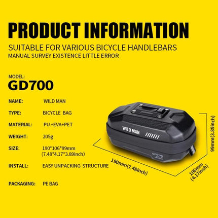 WILD MAN GD700 Mountain Bicycle EVA Hard Shell Bag Bike Seat Bag - DealBuddy