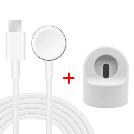 xDfind For Apple Watch Smart Watch Silicone Charging Holder and Type - C Charger Set, Silicone+Type - C (White), Silicone+Type - C (Black) - DealBuddy