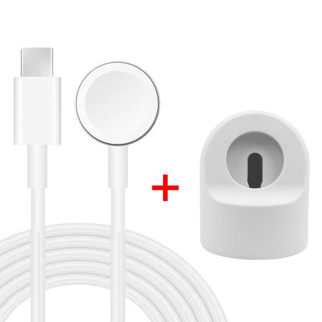 xDfind For Apple Watch Smart Watch Silicone Charging Holder and Type - C Charger Set, Silicone+Type - C (White), Silicone+Type - C (Black) - DealBuddy