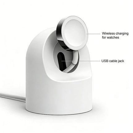 xDfind For Apple Watch Smart Watch Silicone Charging Holder and Type - C Charger Set, Silicone+Type - C (White), Silicone+Type - C (Black) - DealBuddy