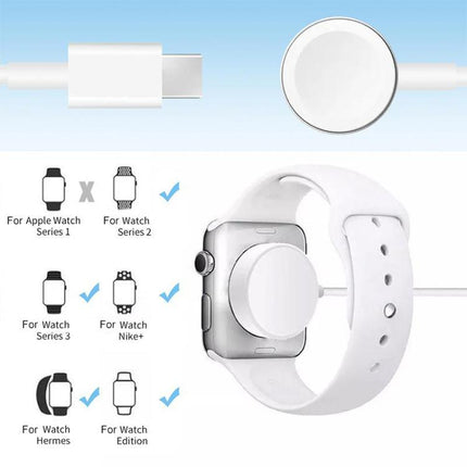 xDfind For Apple Watch Smart Watch Silicone Charging Holder and Type - C Charger Set, Silicone+Type - C (White), Silicone+Type - C (Black) - DealBuddy