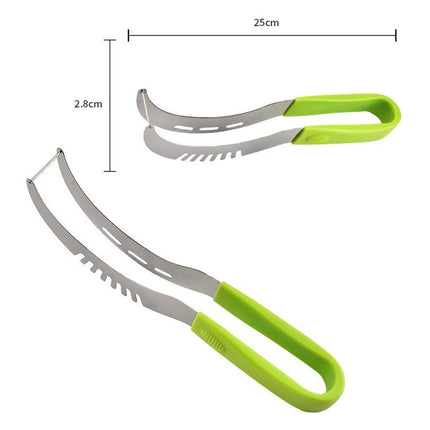 YG - WS03 Stainless Steel Watermelon Clip Easy Access Integrated Plastic Handle Cantaloupe Cut Fruit Cutting Device - DealBuddy