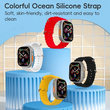 ZGA Ocean Silicone Watch Band, For Apple Watch Series 10 46mm, For Apple Watch Series 10 42mm, For Apple Watch SE 2023 44mm, For Apple Watch Ultra 2 49mm, For Apple Watch Series 9 45mm, For Apple Watch Ultra 49mm, For Apple Watch Series 8 45mm         ... - DealBuddy